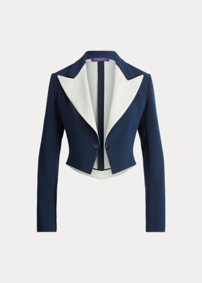 Chaquetas Ralph Lauren Mujer Azul Marino / Creme - Cassie Cady - OZXWK6420